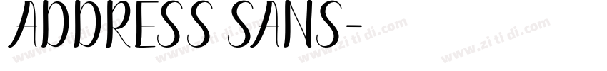 Address Sans字体转换